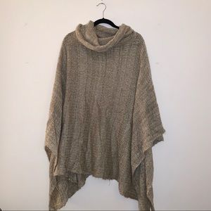 Do Everything in Love Tan Knit Sweater Poncho